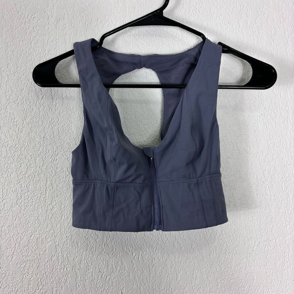 Free‎ People Movement Purple Zip Up Front Open Back Sports Bra Size XS